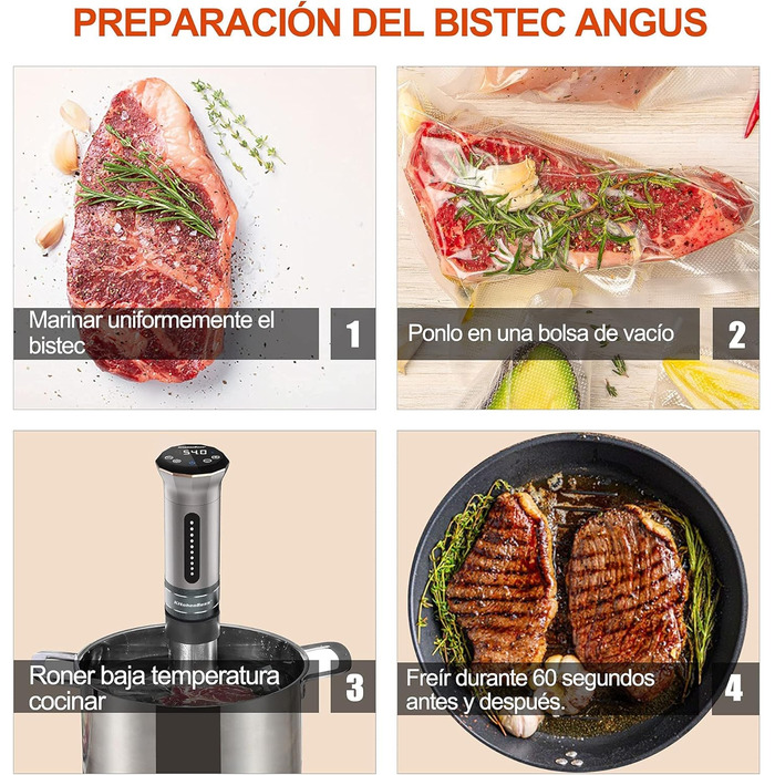 Су-від кухонний прилад KitchenBoss G300: точний контроль температури, 1100 Вт, IPX7, сріблястий