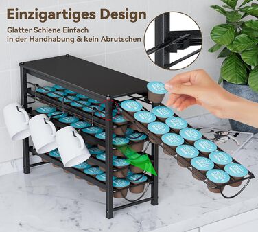 Тримач для капсул кави Dolce Gusto, органайзер для 70 капсул, 5-ярусний металевий ящик з тихими направляючими та антиковзними ніжками