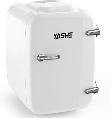 Міні-холодильник YASHE 4L: для косметики, напоїв, 220V/12V, з терморегулюванням, для спальні, офісу, авто (білий)