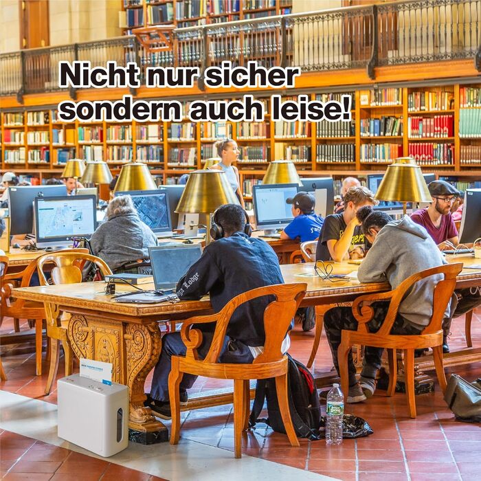 Шредер Aktenvernichter SuperSilent PS500-15A: тихий, 6 листів, A4, P-4, DSGVO