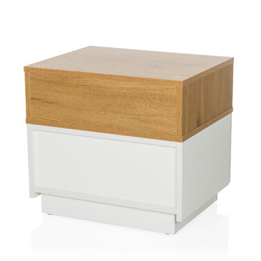 Приліжкова тумбочка MELMO 50x40x45 см білий/дуб hjh LIVING