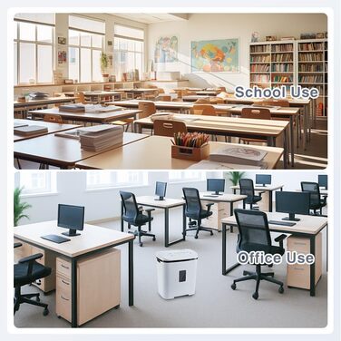 Шредер для паперу P4, 14 листів, 60 хв безперервної роботи, знищення кредитних карт та скріпок, 21л контейнер, тихий, для дому, офісу, шкіл, білий