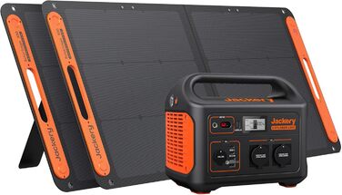 Jackery Explorer 1000: Портативна електростанція з акумулятором 1002Wh, 230V/2000W, USB, QC, для кемпінгу та подорожей (в комплекті 2 сонячні панелі по 100W)