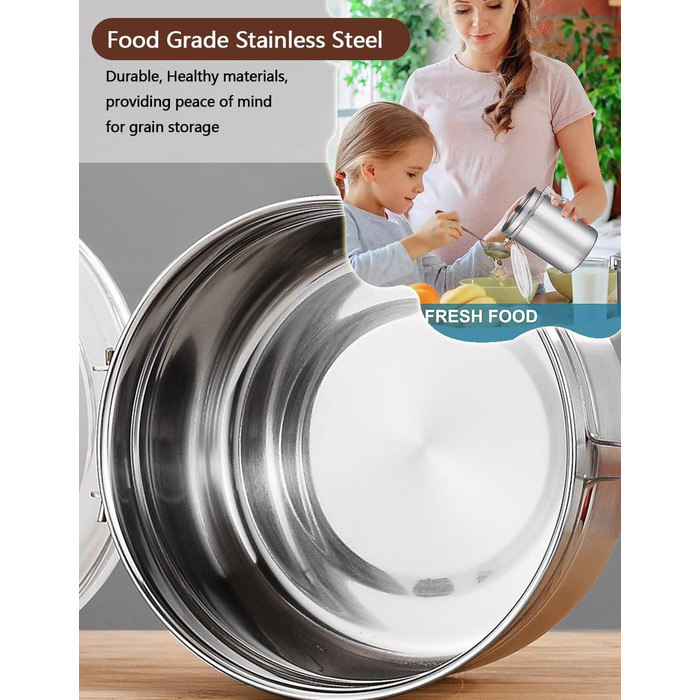 Набір контейнерів для зберігання продуктів (2 шт, 1.8L, нержавіюча сталь)