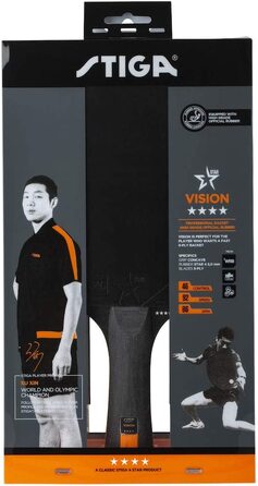 Ракетка для настільного тенісу Stiga Vision 4 зірки, Чорна / червона