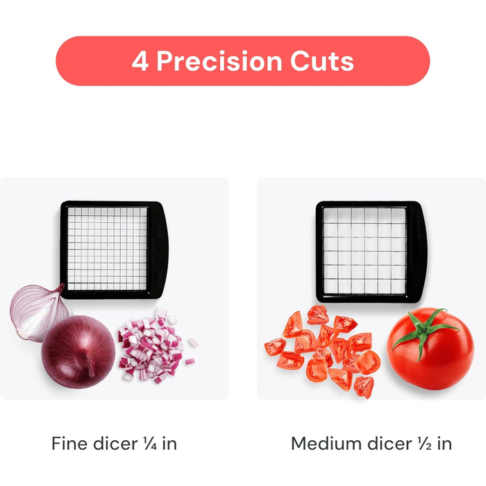 Набір для нарізки овочів та фруктів 4-в-1 (білий) - спіралізатор, нарізувач, шинкувальник, нарізувач кубиками