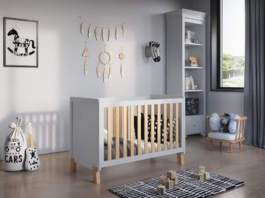 Дитяче ліжко-приліжкове Love For Sleep 120x60 см з матрацом з піною Aloe Vera Francis, дерев'яне ліжко для немовлят, ліжко-приліжкове, ліжко з ростом, дерев'яне ліжко для дітей, біле