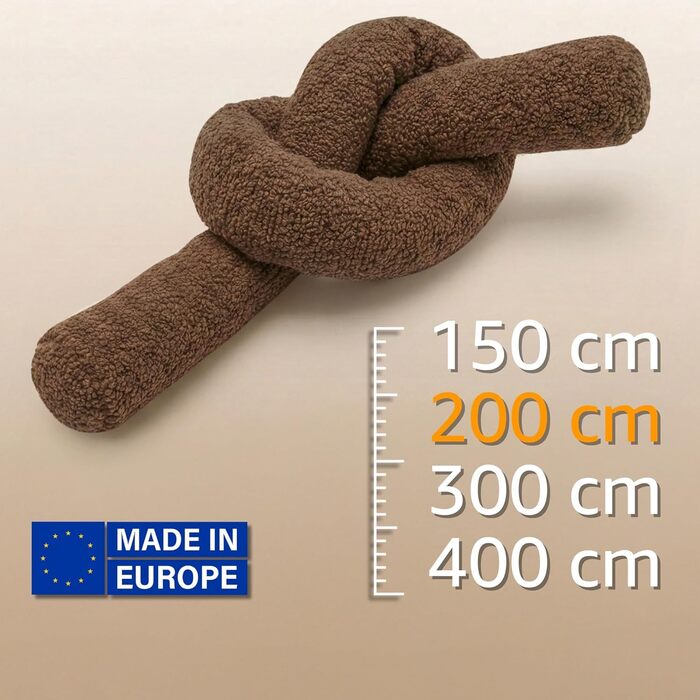 Подушка для сну Totsy Baby (подушка-змійка) для вагітних та дітей, бавовна, Oeko-Tex, коричнева, 200 см
