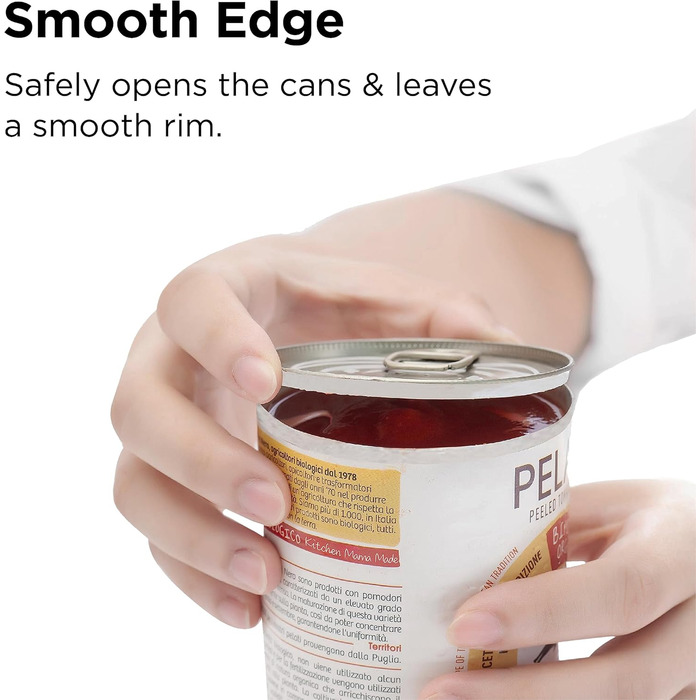 Електричний відкривач консерв Kitchen Mama 2.0: автоматичний, бездротовий, з гладкою кромкою, для безпечного відкривання, працює від батарейок (мармуровий чорний)