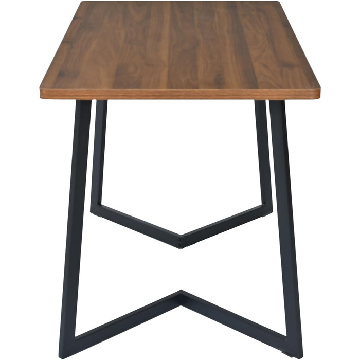 Обідній стіл Merax 140x80 см з імітацією мармуру, для 4-6 осіб, металевий каркас, регульовані ніжки, білий/чорний