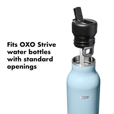 OXO Strive Ізольована пляшка для води зі стандартним кришкою, 473 мл, чорна