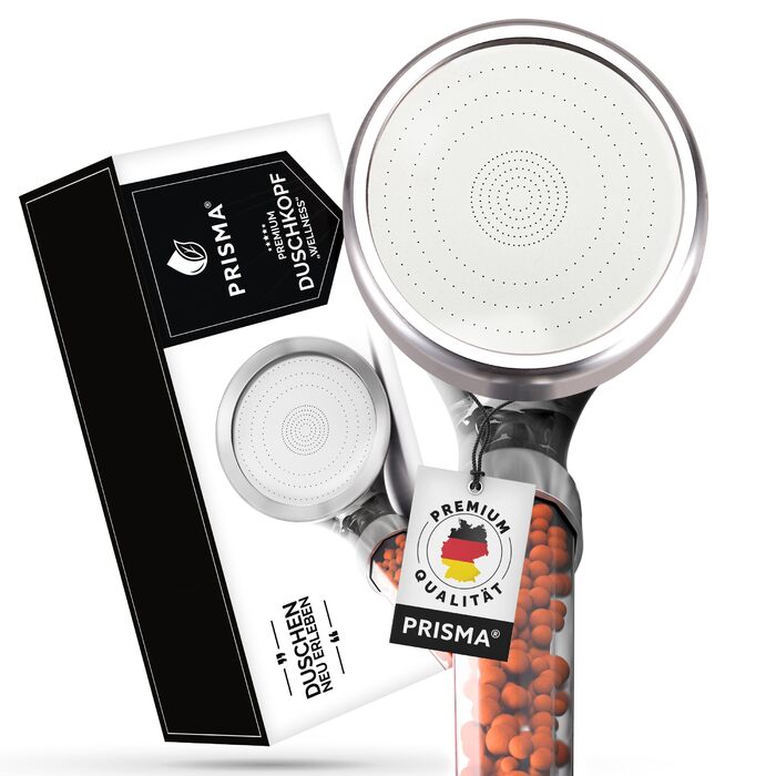 Насадка для душу PRISMA: 3 функції, фільтр, економія води, високий тиск, масаж, ручна лійка, 1 шт.