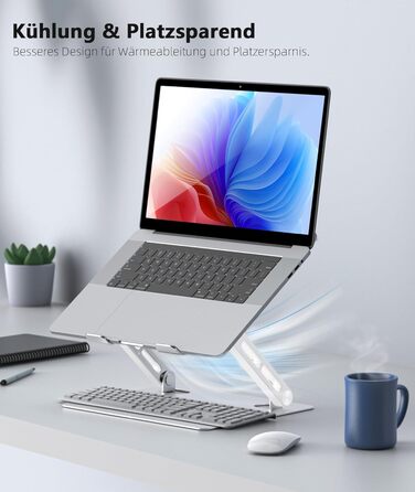 Підставка для ноутбука BoYata: регульована висота, ергономічна, з вентиляцією, для MacBook, Dell, HP, Acer (10-17 дюймів)