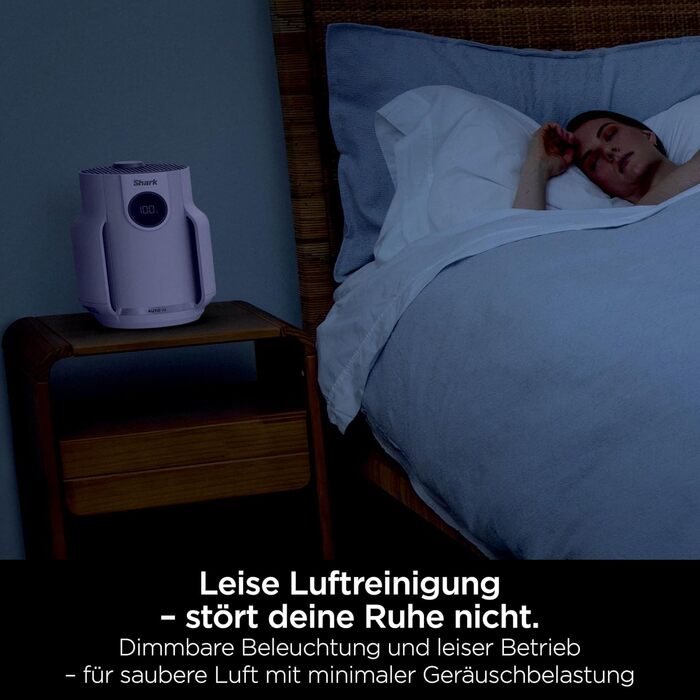 Повітряний фільтр Shark NeverChange HP150EU: для кімнат до 60 м², HEPA-фільтр на 5 років, 99,97% від алергенів, авто-режим, тиха робота, LED-дисплей, білий