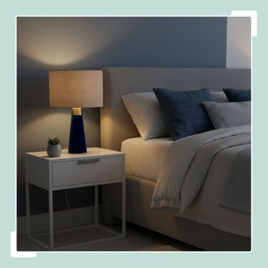 Лампа настільна Relaxdays з оксамитом та льоном