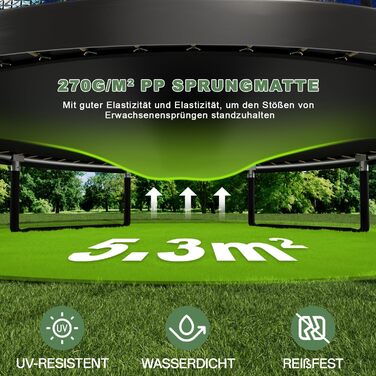 Батут садовий Flamaker Ø305 см з захисною сіткою, каркас сталевий, до 150 кг, для дітей та дорослих, чорний