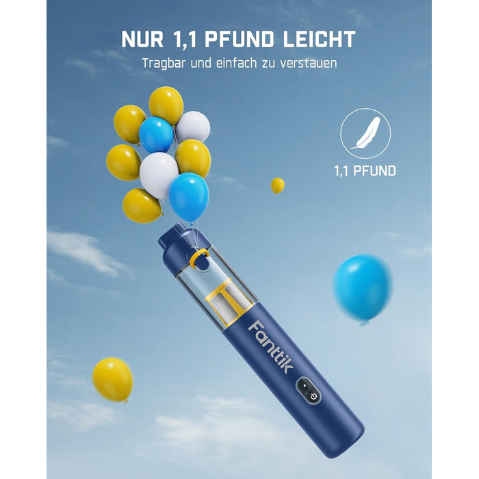Аккумуляторний автомобільний пилосос Fanttik Slim V8 APEX, портативний ручний міні-пилосос 4-в-1 RobustClean™, 19000 Па/45 AW, 2 режими всмоктування, для авто, офісу та клавіатур (Синій)