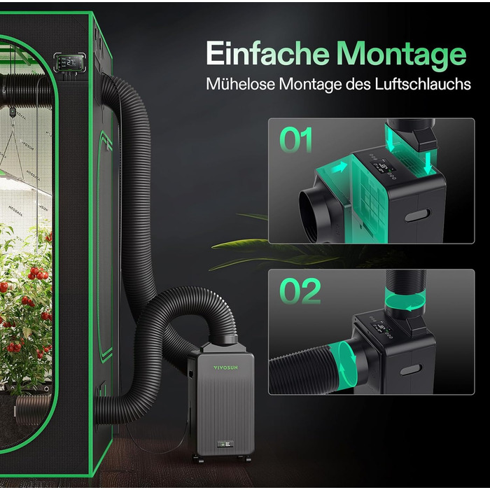 VIVOSUN AeroDrain D12 - Електричний осушувач повітря 12л/день з датчиками температури та вологості, дистанційне керування, для підвалу, ванної кімнати та гроу-тента
