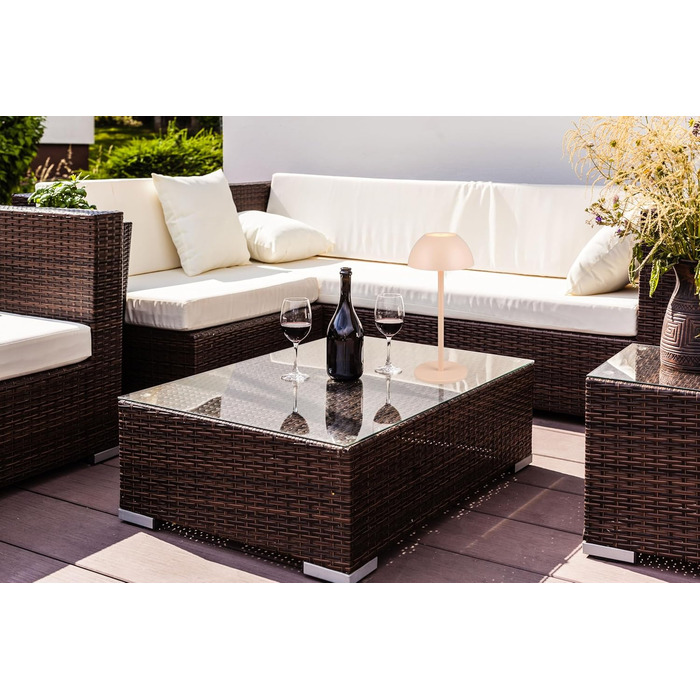 Бездротова настільна лампа Robert, LED, регулювання яскравості, USB зарядка, 30 см (пісок)