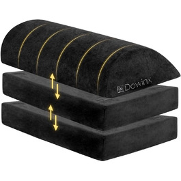 Підставка для ніг під стіл Dowinx, регульована висота, знімний чохол, зручна підставка для офісу, авто, дому (3 шари, чорний)