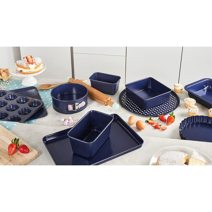 Форма для випічки Zyliss E980194 Springform, 23 см, з антипригарним покриттям, нержавіюча сталь, темно-синій колір, для маленьких тортів, сумісна з посудомийною машиною, 5 років гарантії