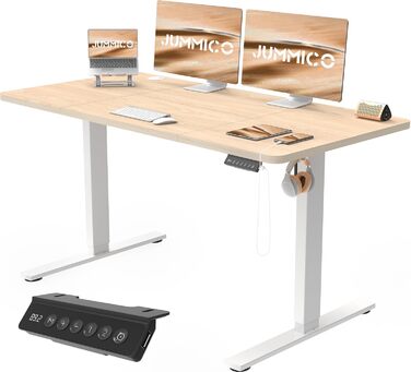 Регульований стіл JUMMICO з USB-портом для зарядки, електричний, 120 x 60 см (Бежевий)