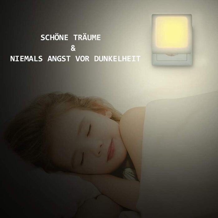 Нічник у розетку з датчиком сутінків, 【2 шт】 Регульована яскравість для дитячої кімнати, спальні, кухні, коридору, сходи, гаража, 2700K тепле біле світло