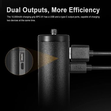 Ручка GODOX Power Bank ручка для зарядки, штатив, насадка 1/4 для камери/спалаху/LED/мобільного телефону, функція 3-в-1