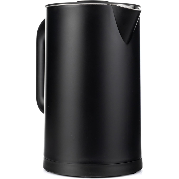 Електричний чайник Lehmann Edelstahl 1.7L, 2200W, чорний: швидкий нагрів, подвійні стінки, захист від перегріву, BPA-free, для дитячого харчування, чаю та кави