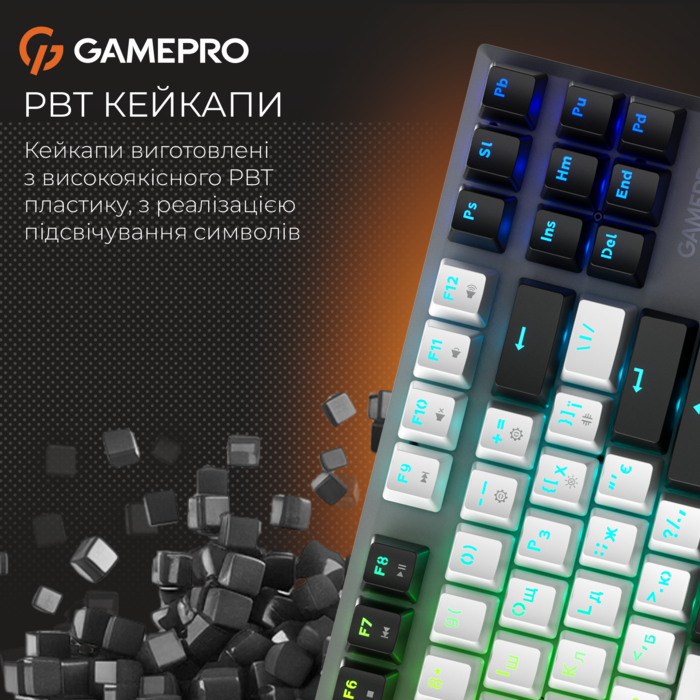 Бездротова механічна клавіатура GamePro Genesis Joker Pro (MK124G) 87% Red switches