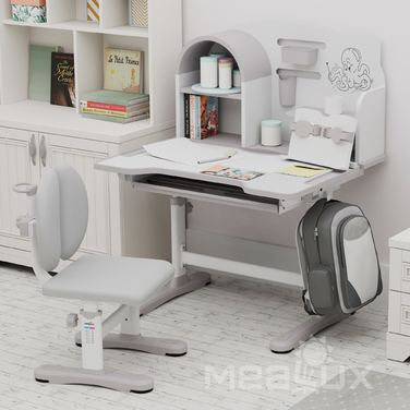 Комплект меблів (стіл + стільчик + полиця) Mealux Octo Grey (арт. BD-33 G)