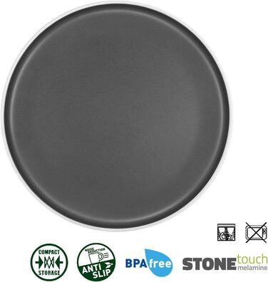 Набір посуду BRUNNER Melamin Camping | 12 предметів - тарілки та миски для 2-4 осіб | DOLOMIT Midday - Стійкий до подряпин, штакельний набір 12 предметів