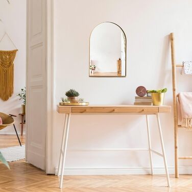 Дзеркало для ванної кімнати Arch Premium Design® Золота рамка, настінне, аркова форма, сучасний стиль (50x40 см)