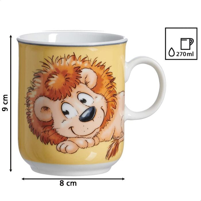 Дитячий набір посуду та столових приборів Kinderset Löwe 7 предметів з гравіюванням (наприклад, ім'я) персоналізований