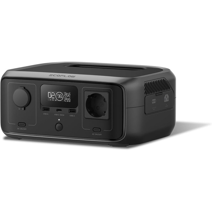 Портативна електростанція EcoFlow RIVER 3, 245 Wh, LFP акумулятор, до 600 Вт, 2x час роботи з GaN, <20 мс UPS, сонячний генератор для кемпінгу та подорожей (відновлений)