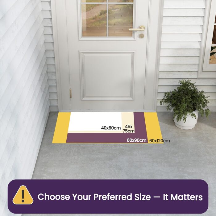 Килимок для дому та вулиці DEXI, 60 x 90 см, антиковзаючі, миється, вологостійкий, сірий