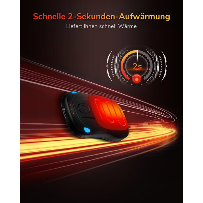 Електричний гріє для рук, перезаряджуваний, USB, набір 2 шт. для чоловіків та жінок (помаранчевий)