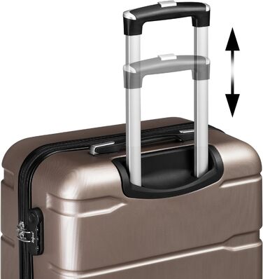 Набір валіз Zelsius 4 шт. з ABS, з кодовим замком, 4 колеса, внутрішній роздільник | Набір валіз з твердим корпусом, велика валіза, набір багажу, ручна валіза (шампань, 3 шт.)