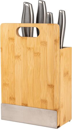 Набір ножів Karl Hausmann 5 шт. з магнітним блоком з бамбука - набір кухонних ножів з нержавіючої сталі