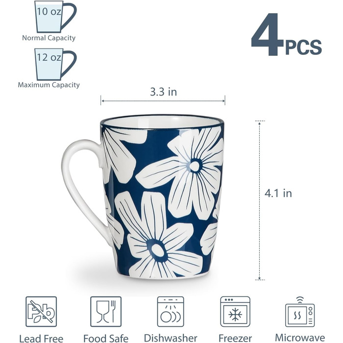 Набір кавових чашок Cappuccino ONEMORE (4 шт.), 190 мл, з блюдцями, для еспресо, кави, мокко, кремовий колір