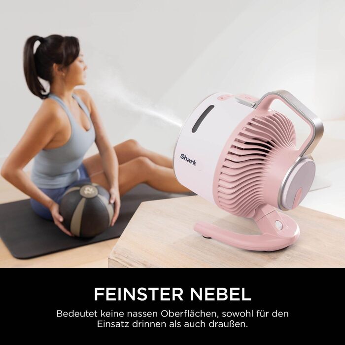 Вентилятор Shark FlexBreeze HydroGo Starker з функцією розпилення, охолодження для дому та вулиці, тихий та довговічний, з підключенням та без, компактний та легкий, потік повітря до 20 м, Quartz FA050EUPK