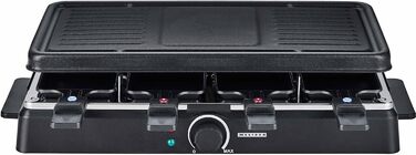 Ракулетка Melissa 16300026 з грилем для 8 осіб, 1200 Вт, регульована температура, чорний колір