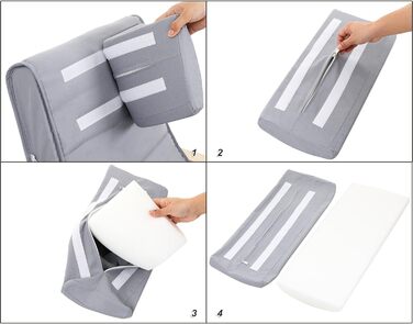 Крісло-гойдалка SONGMICS з берези, сіре, з регульованою підніжкою, бавовняний чохол, до 150 кг