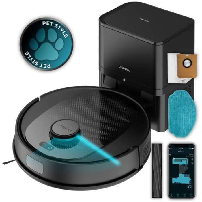 Робот-пилосос Cecotec Conga 7690 Immortal M: лазерна навігація, 7000Pa, 170 хв, 4-в-1 (пилосос, мийка, швабра), силіконова щітка