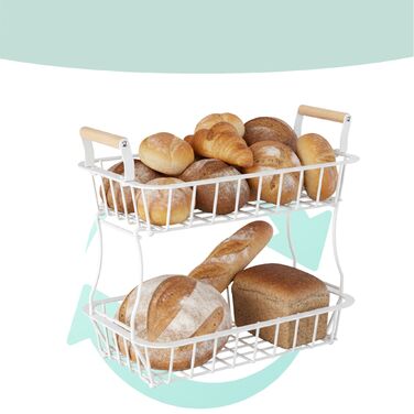 Relaxdays Двоярусний металевий фрутниця з ручками