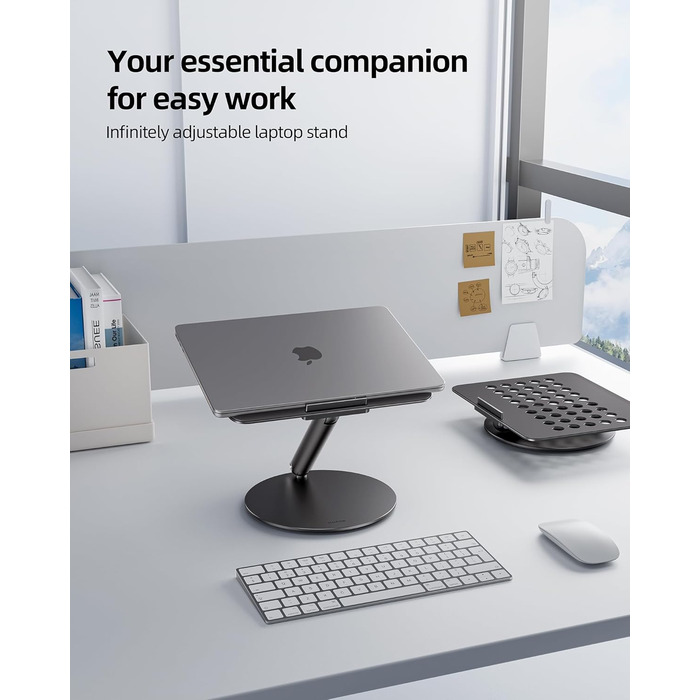 Стійка для ноутбука LULULOOK, регульована, 360° обертання, для MacBook, 10-17