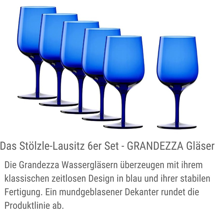 Коктейльні чаші Stlzle Lausitz Grandezza 6 шт 240 мл скляні сині