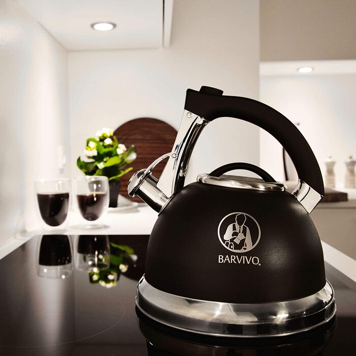 Чайник BARVIVO Premium Whistling ідеально підходить для швидкого приготування гарячої води, кави або чайника, великий чайник з нержавіючої сталі, підходить для будь-якої плити та всіх джерел тепла