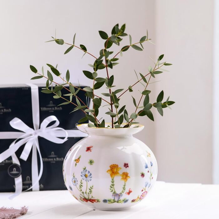 Ваза Villeroy & Boch Spring Awakening, велика, біло-кольорова, для декору Великдня, преміум-порицелан, стиль Landhaus & Rustikal