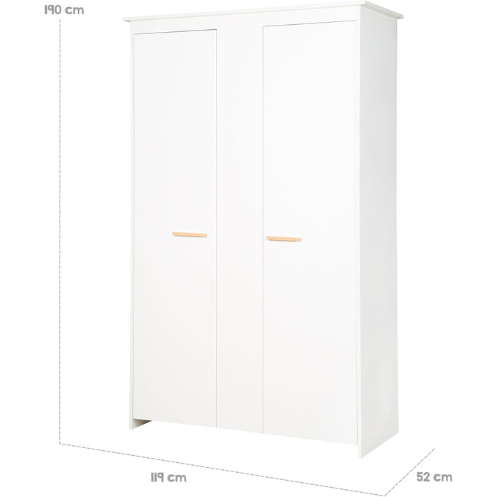 Шафа-пеленальний столик Roba 'Антон' білий, з підіймальним зміцнювачем, з 2 дверцятами та 1 полицею, висота пеленального столика 90 см